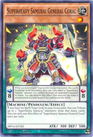 Superheavy Samurai General Coral (16182) (MP16) - YuGiOh Single