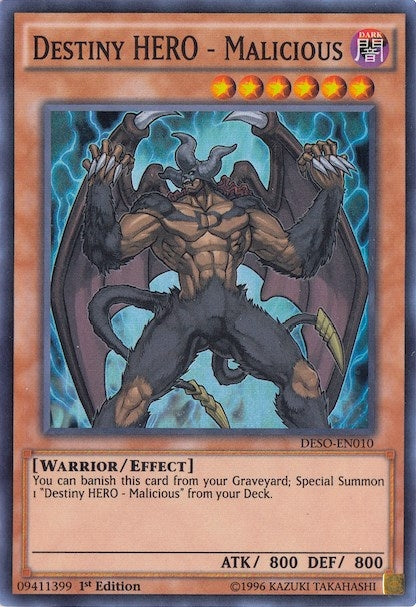 Destiny HERO - Malicious (10) (DESO) - YuGiOh Single