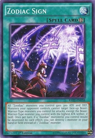 Zodiac Sign (58) (RATE) - YuGiOh Single