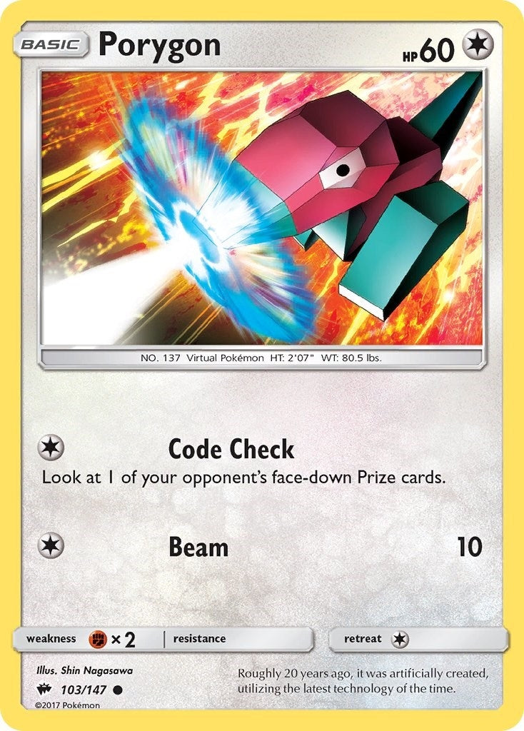 Image for Porygon (103/147) (SM - Burning Shadows) - Pokemon