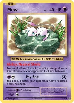 Image for Mew - 53/108 (XY Evolutions) (053/108) (Deck Exclusives) - Pokemon