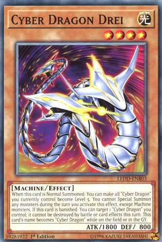 Cyber Dragon Drei (3) (LEDD) - YuGiOh Single
