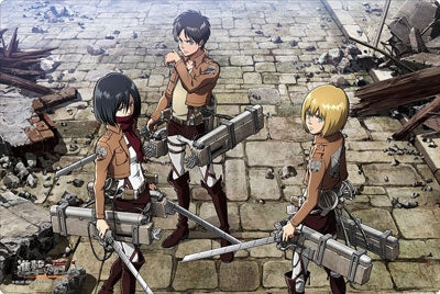 Bushiroad Rubber Mat Collection Vol.99: Attack on Titan - Eren & Mikasa & Armin (99) - Playmats Sealed