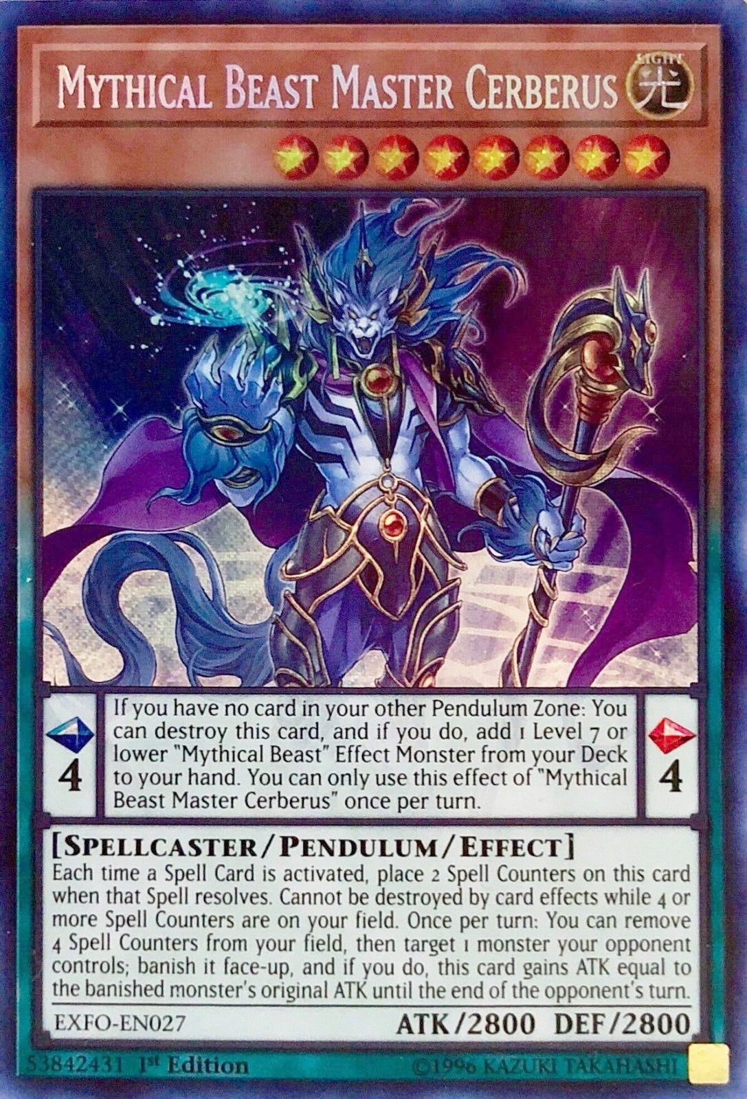 Mythical Beast Master Cerberus (27) (EXFO) - YuGiOh Single