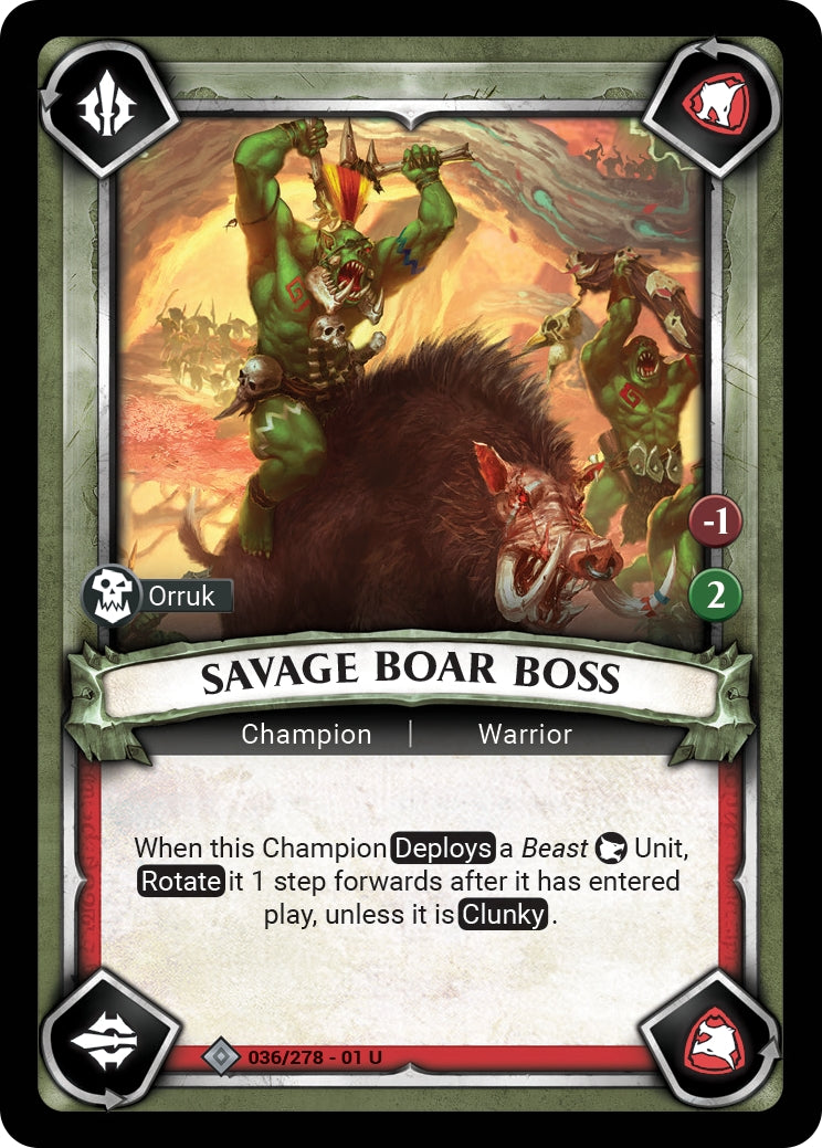 Savage Boar Boss (Unclaimed) (WHAOSC) - Warhammer Age of Sigmar Champions TCG Single