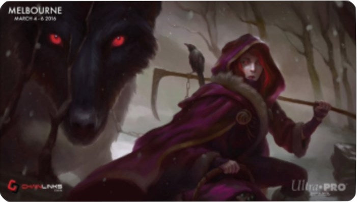 Magic Grand Prix 2016 Playmat: Melbourne (Version 2) - Red Riding Hood - Ryan Yee Commissioned Artwork - Playmats Sealed