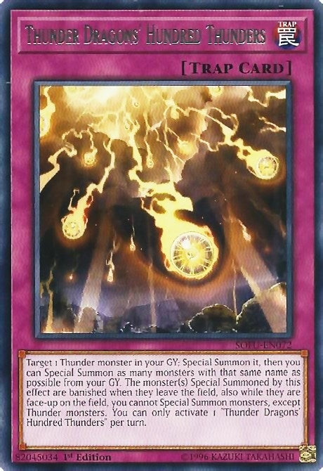 Thunder Dragons’ Hundred Thunders (72) (SOFU) - YuGiOh Single
