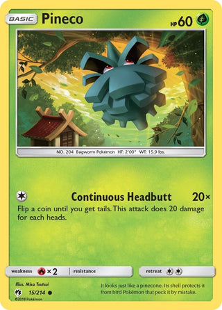 Image for Pineco (15/214) (SM - Lost Thunder) - Pokemon
