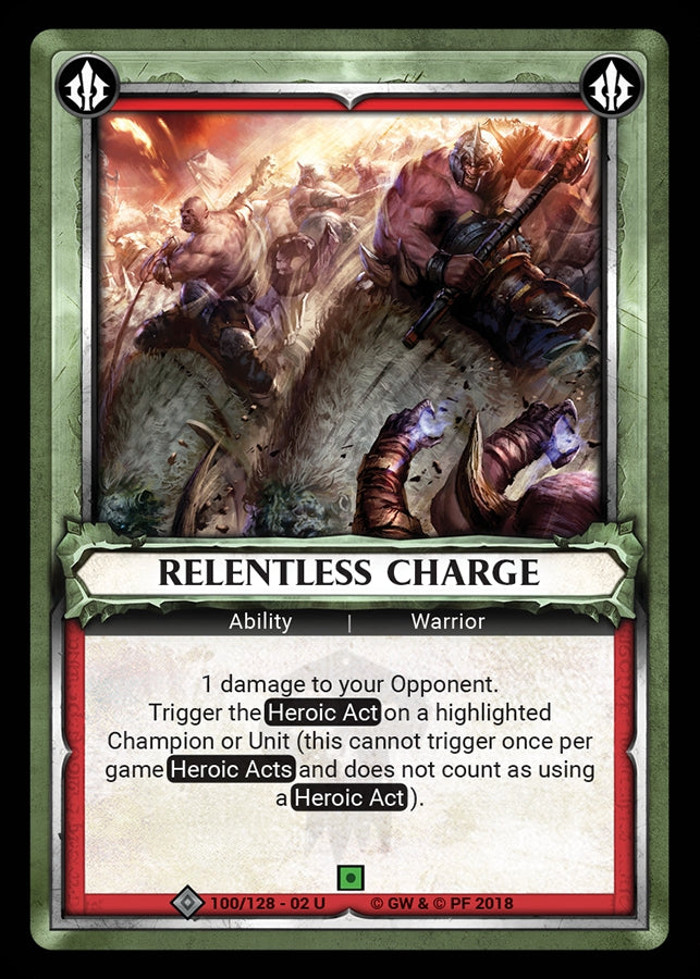 Relentless Charge (Unclaimed) (WHAOSCO) - Warhammer Age of Sigmar Champions TCG Single