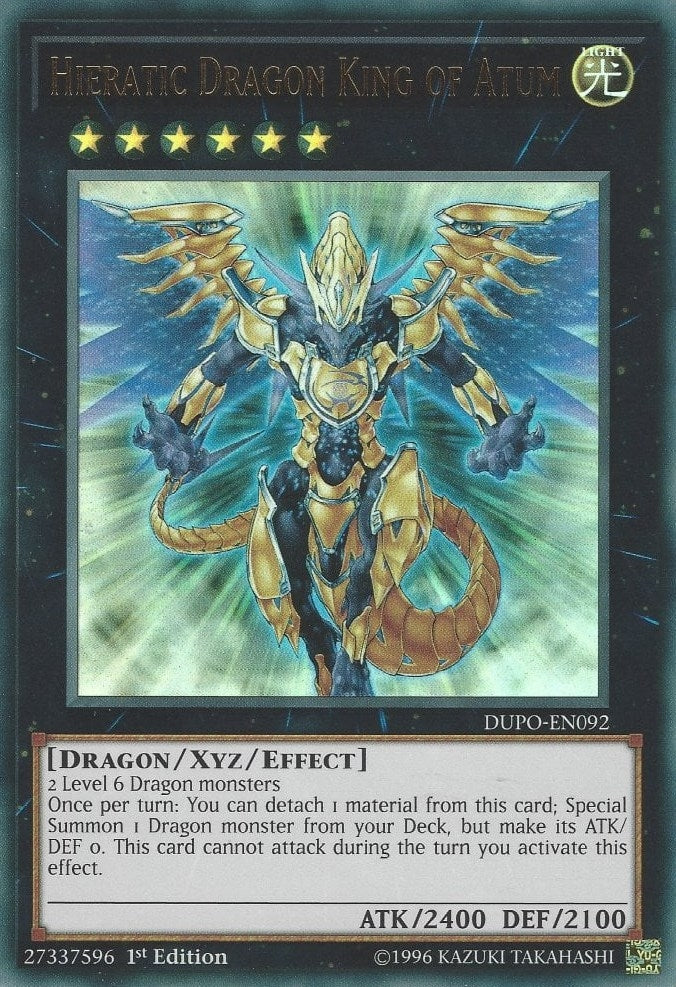 Hieratic Dragon King of Atum (92) (DUPO) - YuGiOh Single