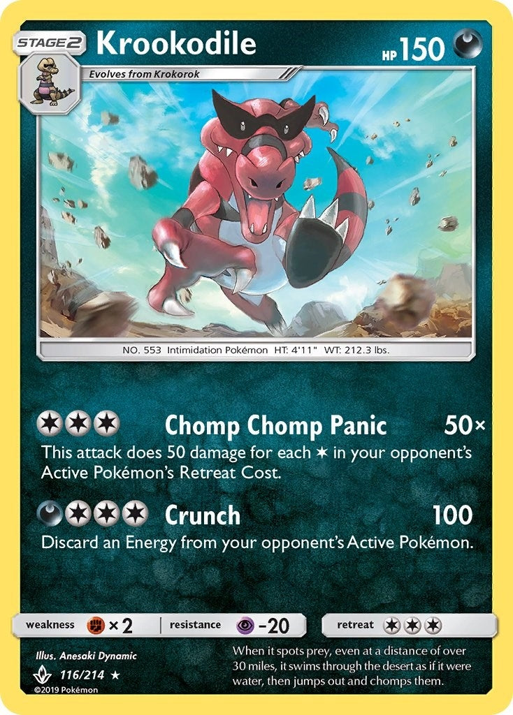 Image for Krookodile (116/214) (SM - Unbroken Bonds) - Pokemon