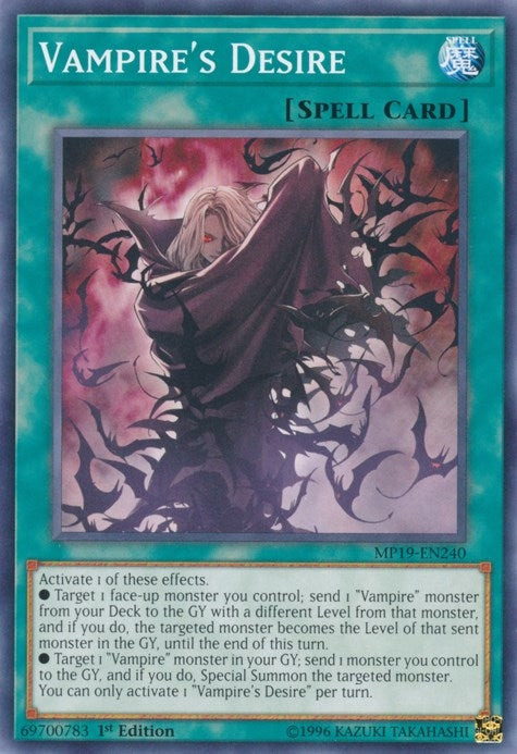 Vampire’s Desire (19240) (MP19) - YuGiOh Single
