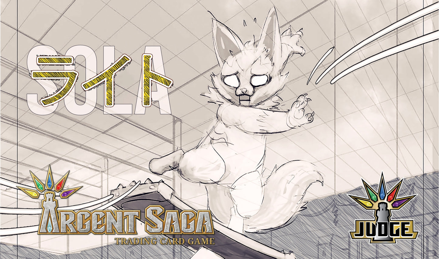 Argent Saga TCG Rubber Event Playmat - Sola Judge (June 2019) - Playmats Sealed
