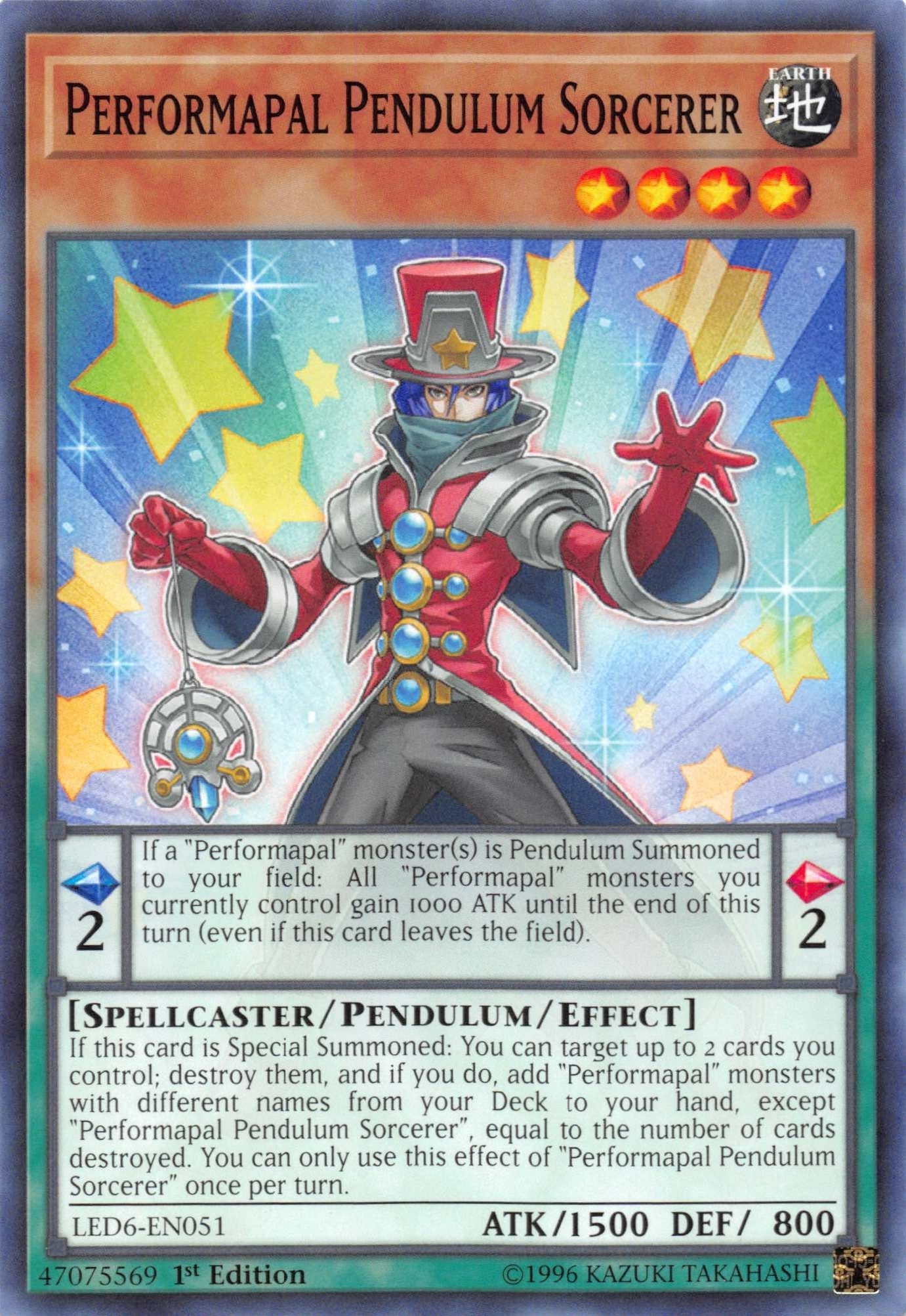 Performapal Pendulum Sorcerer (6051) (LED6) - YuGiOh Single