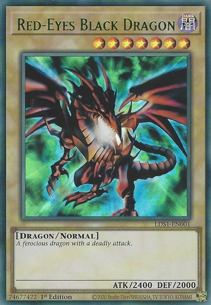 Red-Eyes Black Dragon (Green) (1001) (LDS1) - YuGiOh Single