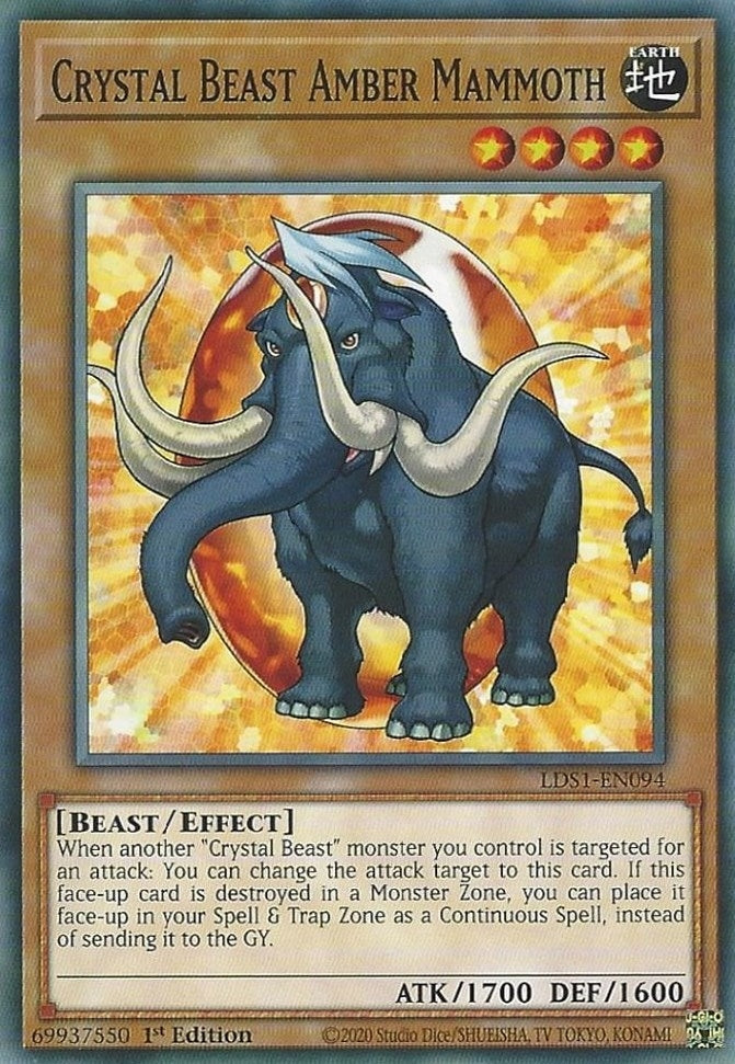 Crystal Beast Amber Mammoth (1094) (LDS1) - YuGiOh Single