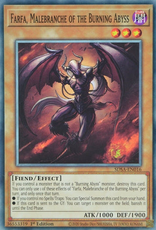 Farfa Malebranche of the Burning Abyss (16) (SDSA) - YuGiOh Single