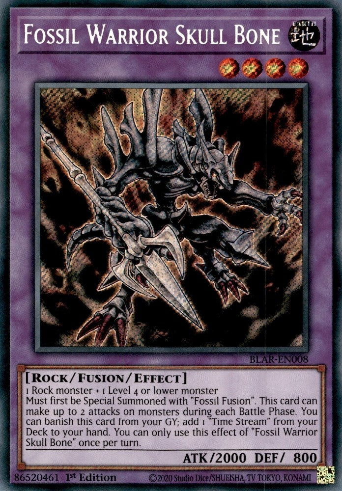 Fossil Warrior Skull Bone (8) (BLAR) - YuGiOh Single
