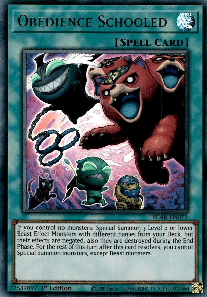 Obedience Schooled (71) (BLAR) - YuGiOh Single