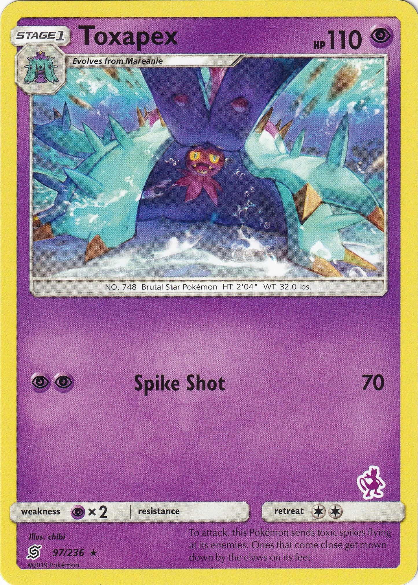 Image for Toxapex - 97/236 (Mewtwo Stamped) (097/236) (Battle Academy) - Pokemon