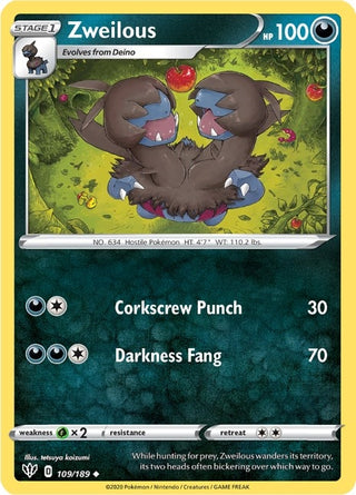 Zweilous (109/189) (SWSH03: Darkness Ablaze)