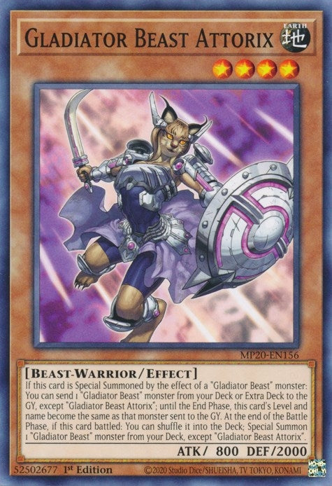 Gladiator Beast Attorix (20156) (MP20) - YuGiOh Single