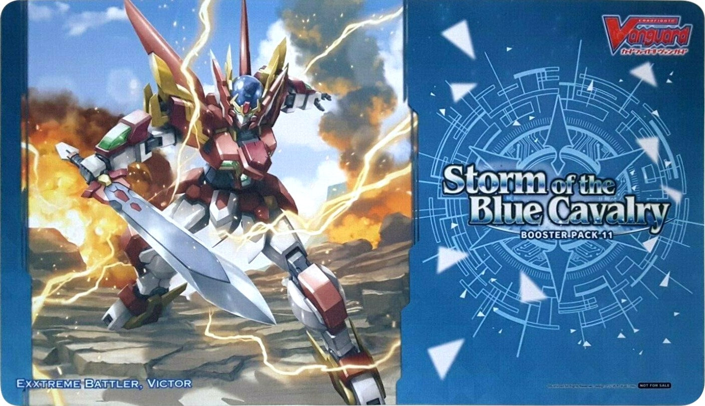 Cardfight!! Vanguard Sneak Preview Playmat: Storm of the Blue Cavalry - Exxtreme Battler Victor - Playmats Sealed