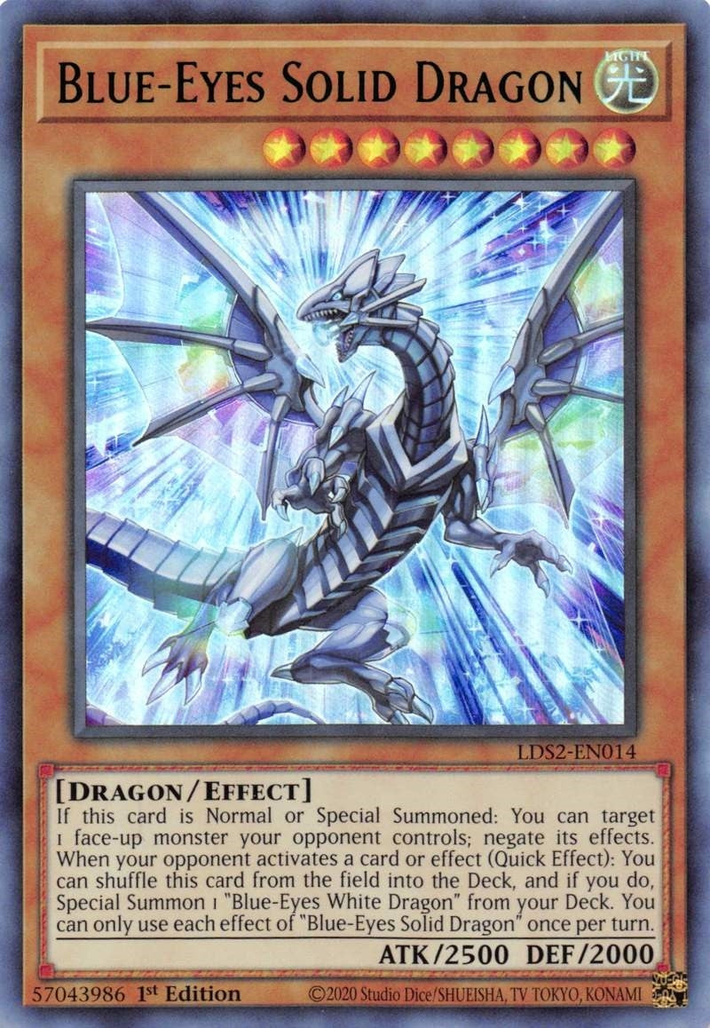 Blue-Eyes Solid Dragon (Green) (2014) (LDS2) - YuGiOh Single
