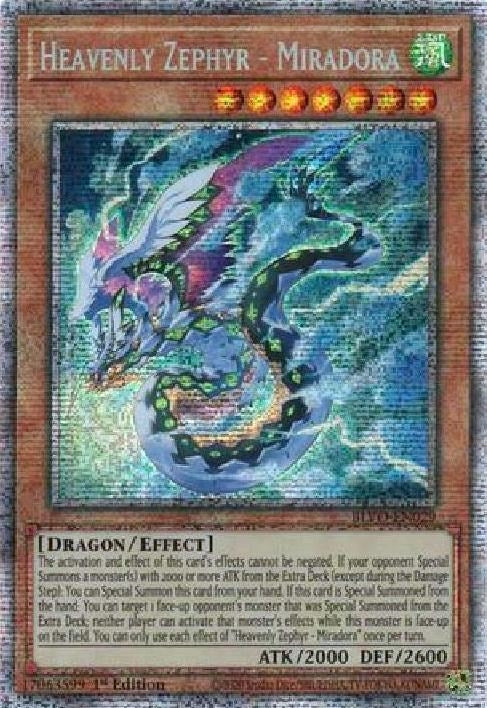 Heavenly Zephyr - Miradora (Starlight Rare) (29) (BLVO) - YuGiOh Single