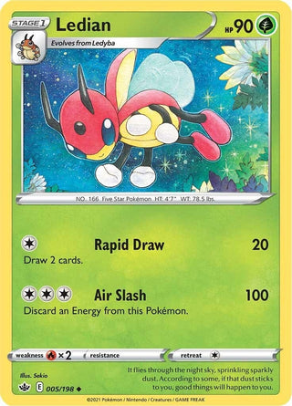 Image for Ledian (005/198) (SWSH06: Chilling Reign) - Pokemon