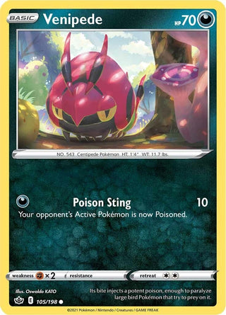Image for Venipede (105/198) (SWSH06: Chilling Reign) - Pokemon