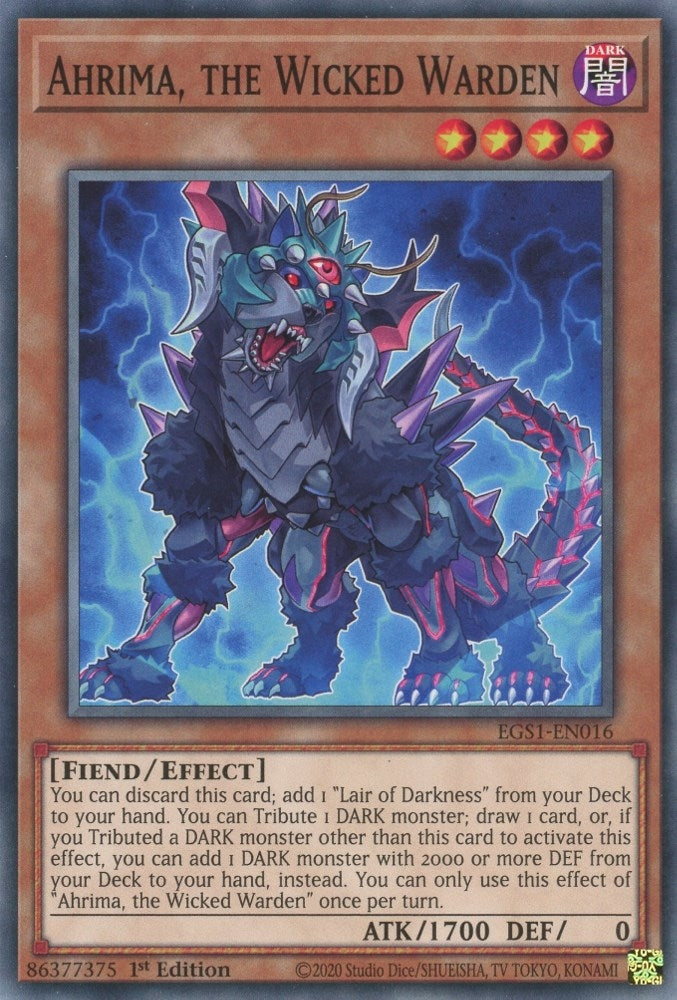 Ahrima the Wicked Warden (1016) (EGS1) - YuGiOh Single
