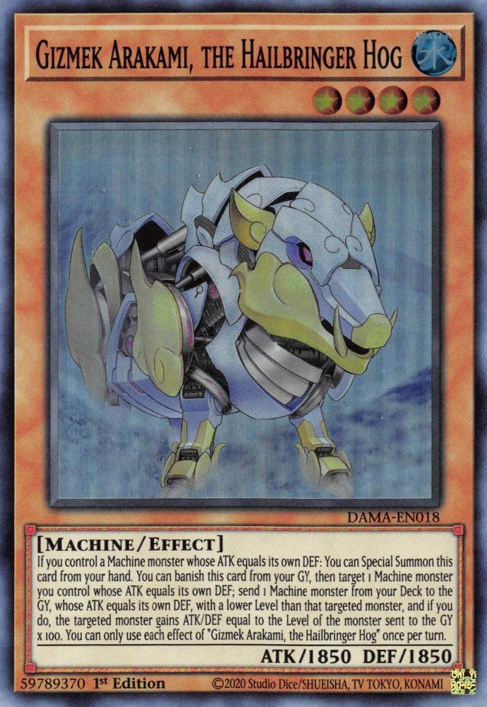 Gizmek Arakami the Hailbringer Hog (18) (DAMA) - YuGiOh Single
