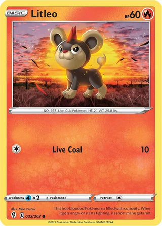 Image for Litleo (022/203) (SWSH07: Evolving Skies) - Pokemon