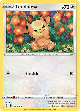 Teddiursa (126/203) (SWSH07: Evolving Skies)