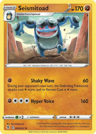 Image for Seismitoad (090/203) (SWSH07: Evolving Skies) - Pokemon