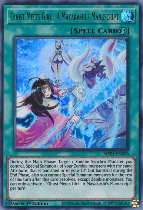 Ghost Meets Girl - A Mayakashi’s Manuscript (21026) (MP21) - YuGiOh Single