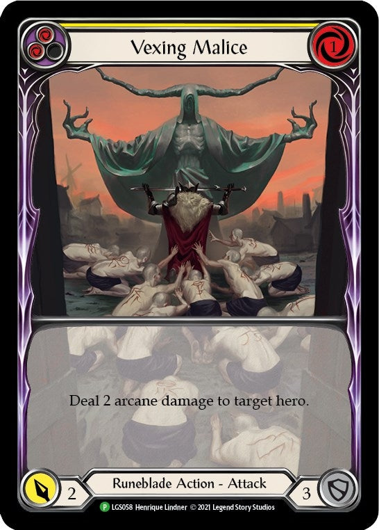 Image for Vexing Malice (Yellow) (Extended Art) - LGS058 (LGS058) - Flesh and Blood TCG