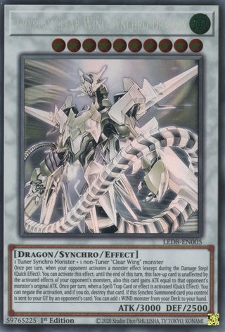 Crystal Clear Wing Synchro Dragon (Ghost Rare) (8005) (LED8) - YuGiOh Single