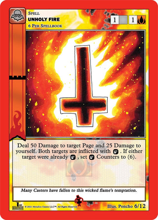 Unholy Fire (6) (NFFE-RE) - MetaZoo Single