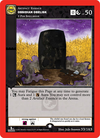 Obsidian Obelisk (33) (NFFE) - MetaZoo Single