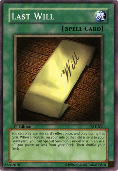 Last Will (31) - YuGiOh Single