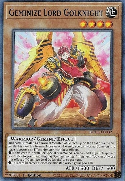 Geminize Lord Golknight (32) (BODE) - YuGiOh Single