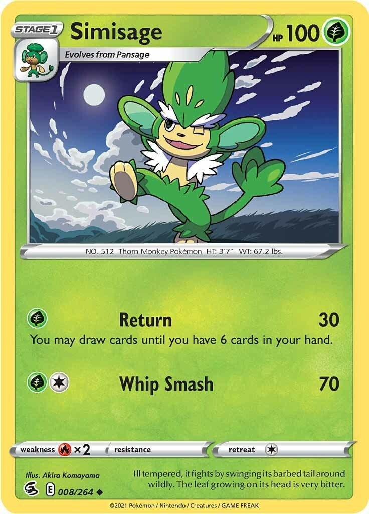 Image for Simisage (008/264) (SWSH08: Fusion Strike) - Pokemon