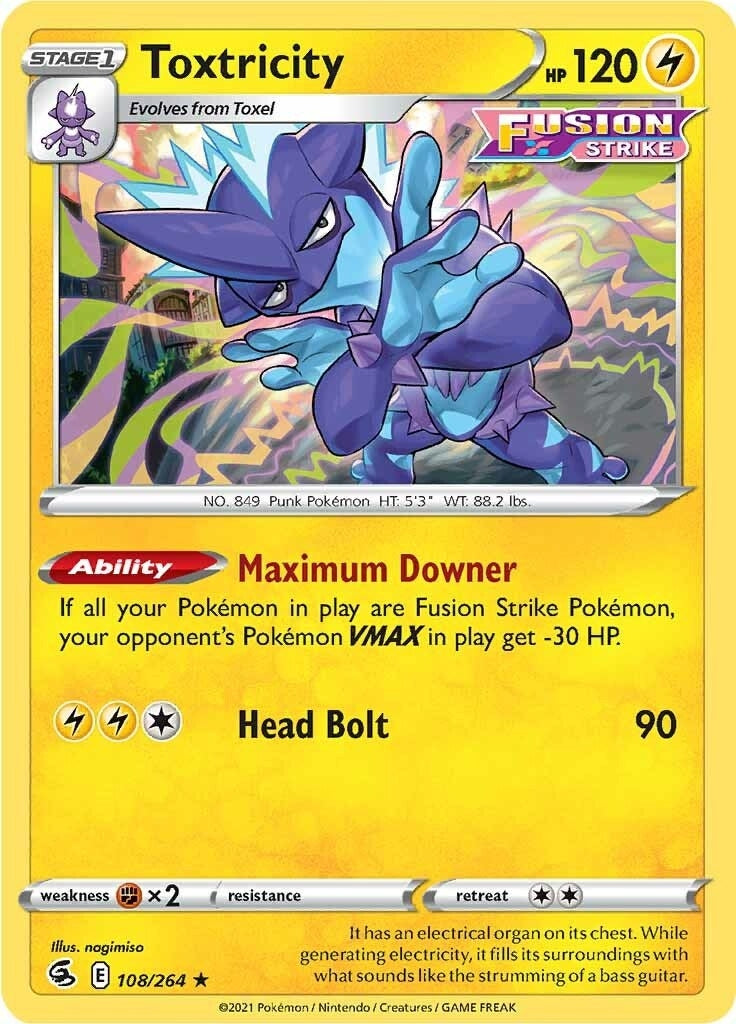 Image for Toxtricity (108) (108/264) (SWSH08: Fusion Strike) - Pokemon