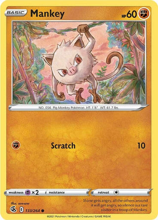 Image for Mankey (133/264) (SWSH08: Fusion Strike) - Pokemon