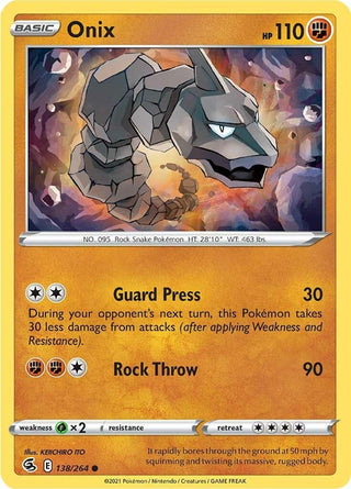 Image for Onix (138/264) (SWSH08: Fusion Strike) - Pokemon