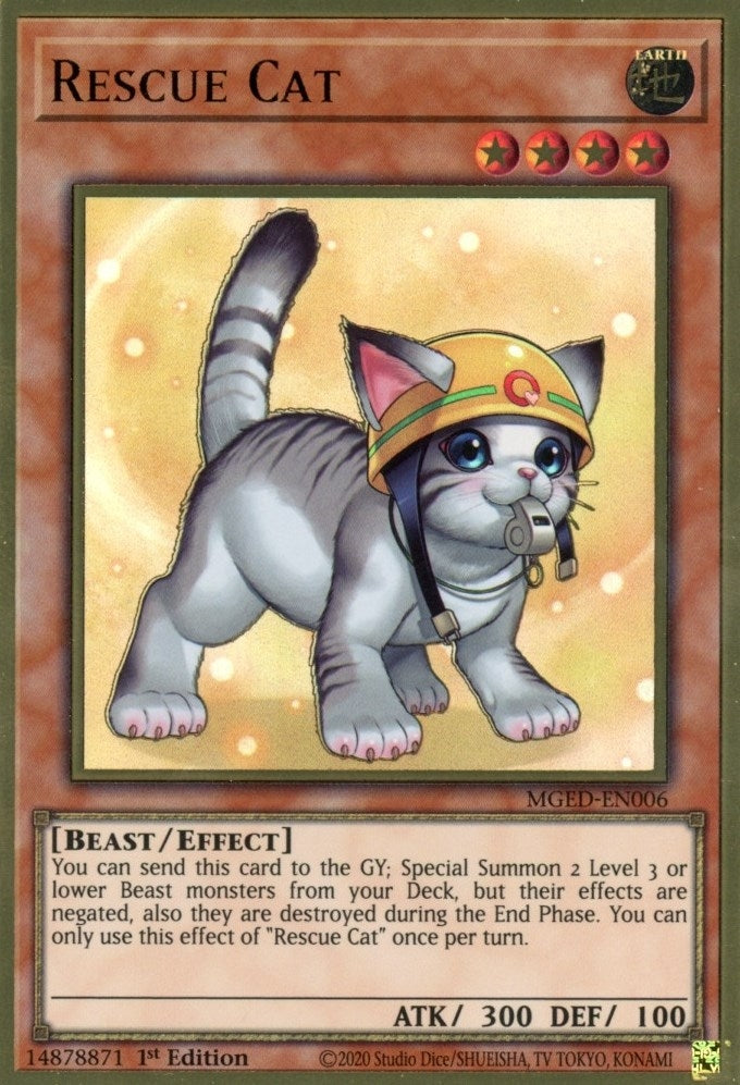 Rescue Cat (Alternate Art) (6) (MGED) - YuGiOh Single