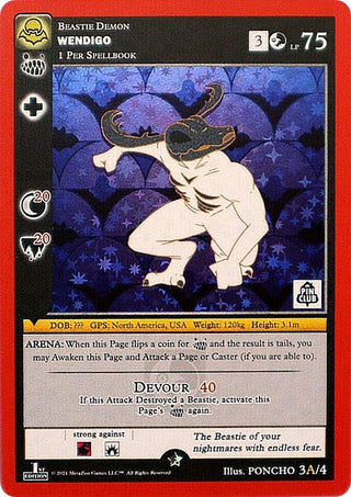 Wendigo - 3A (Pin Club Nightfall Mystery Collection 1st Edition) (3) (MISC) - MetaZoo Single