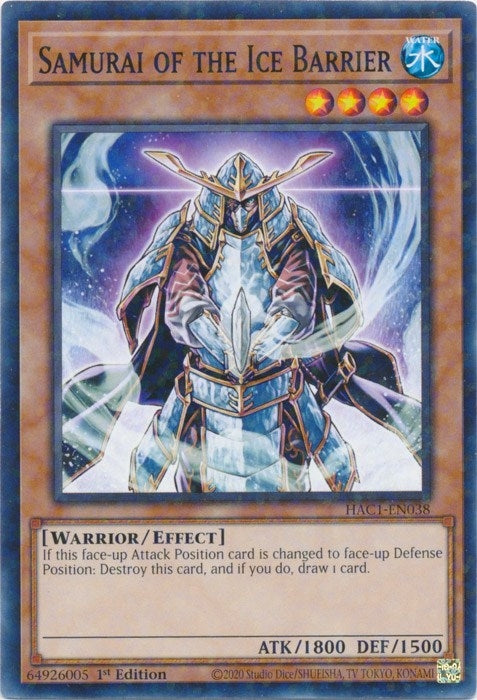 Samurai of the Ice Barrier (Duel Terminal) (1038) (HAC1) - YuGiOh Single